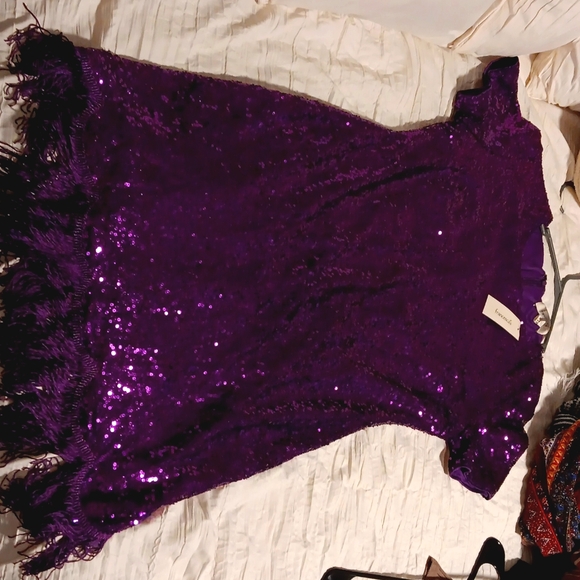 NWT Francesca Sparkly Purple Dress - Picture 2 of 3